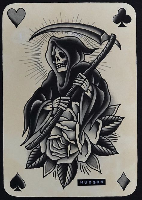 Tarot Ideas, Traditional Tattoo Drawings, Trad Tattoos, Tato Tradisional, Traditional Black Tattoo, Dark Tattoos, Traditional Tattoo Inspiration, Feminine Spirituality, Grim Reaper Tattoo