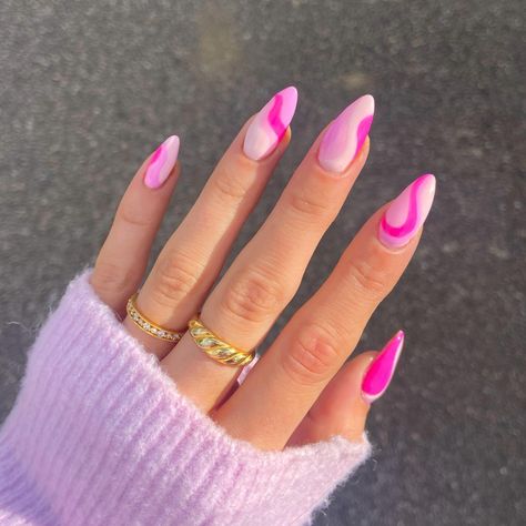 Barbie Pink Nails, Lemon Nails, Cute Summer Nail Designs, Pink Chrome Nails, Fun Summer Nails, Cute Pink Nails, Bright Summer Nails, Vibrant Nails, Pink Nail Art