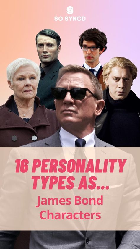 With the highly anticipated new James Bond film, No Time to Die, being released this week, we’re sharing the 16 personality types of the most iconic James Bond characters to date. From James Bond himself, a typical ISTP, to the arguably most famous Bond villain, Auric Goldfinger, an ENTJ, the characters are all unique and their legacy will continue for decades to come, as will the legacy of the actors that played James Bond. James Bond And Q, James Bond Villains, James Bond Aesthetic, Q James Bond, Bond Villains, James Bond Characters, James Bond Women, 16 Personality Types, James Bond Actors