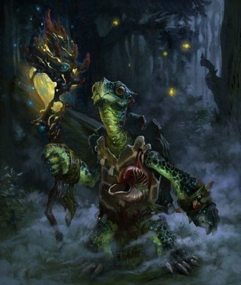 Turtle man Tortle Druid, Dnd Druid, Fantasy Beasts, Fantasy Forest, Fantasy Races, Dungeons And Dragons Characters, Dnd Art, Dungeons And Dragons Homebrew, Arte Fantasy