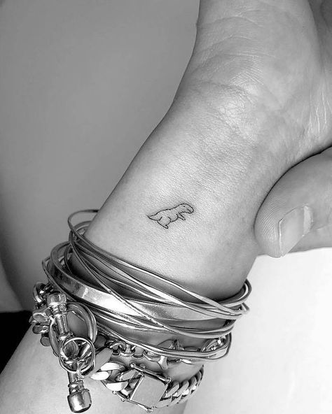 Tiny Trex Tattoo, Tiny T-rex Tattoo, T Rex Tattoo, Dinosaur Tattoo, Mom Daughter Tattoos, Matching Best Friend Tattoos, Dinosaur Tattoos, Matching Sister Tattoos, Palm Tattoos