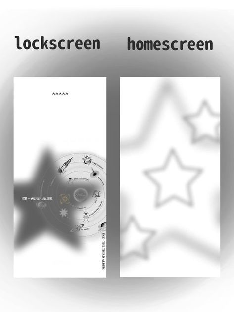 Gray Homescreen Wallpaper, Homescreen Wallpaper Stars, Black And White Star Aesthetic, Lockscreen Wallpaper White, Stars Homescreen, White Star Aesthetic, White Lockscreen Wallpaper, White Homescreen Wallpaper, Gray Homescreen