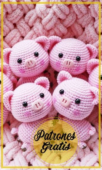 Cerdito Amigurumi Patrones Gratis En Español Crochet Farm Animals, Crochet Keychain Pattern, Pola Amigurumi, Crochet Hair Accessories, Crochet Stitches For Beginners, Crochet Animal Patterns, Crochet Keychain, Crochet Chart, Crochet Art