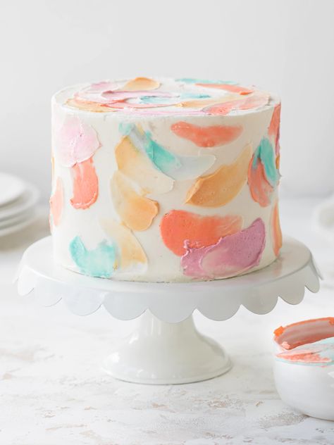 9 Easy Ways to Decorate a Cake - by Tessa Huff Watercolor Cake Tutorial, Torte Creative, Decorate A Cake, Pastel Cakes, Cake Photos, Watercolor Cake, 3rd Birthday Cakes, Smooth Cake, Easy Birthday