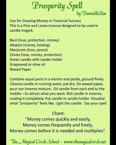 Prosperity Incantation, Essential Oils For Prosperity, Herbs For Abundance And Prosperity, Herbs For Prosperity, Money Oil Recipe, Prosperity Magick, Full Moon Love Spell, Prosperity Oil, Success Spells