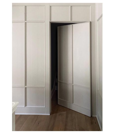 Modern Waynes Coating, Door For Hallway, Camouflage Door, Jib Door, Door Remodel, Hidden Doors In Walls, Hidden Door Bookcase, Secret Doors, Millwork Wall