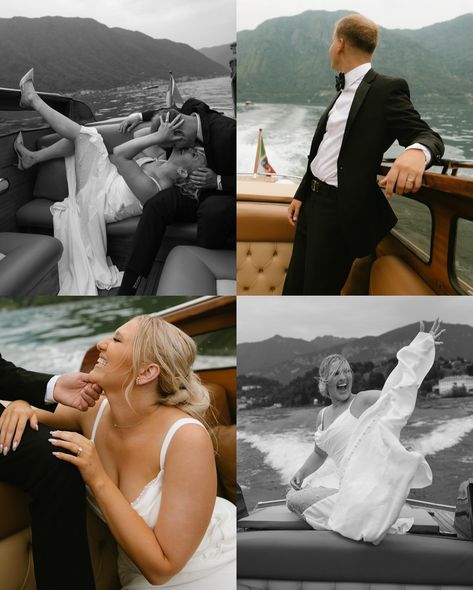 Mya + Anthony part 2.. a boat on Lake Como ☁️ #italyphotographer #destinationweddingphotographer #dallasweddingphotographer #italyweddingphotographer Boat Wedding Photos, Boat On Lake, Money Wedding, Boat Wedding, Wedding Money, Boat Ride, Small Boats, Italy Wedding, Lake Como