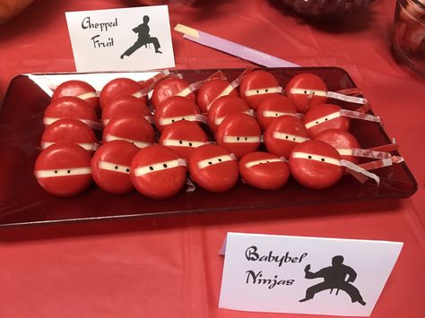 Ninja Birthday Snacks, Ninja Birthday Party Food Ideas, Martial Arts Birthday Party Ideas, Martial Arts Birthday Party, Japan Birthday Party, Taekwondo Party Ideas, Karate Theme Birthday Party, Taekwondo Birthday Party Ideas, Karate Party Ideas