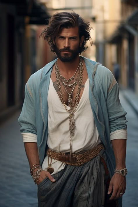 Men Witch Outfit, Male Witch Aesthetic, Bohemian Outfit Men, Boho Men Style, Mode Poses, Vacation Outfits Men, Stylish Men Wear, Festival Outfits Men, Moda Hippie