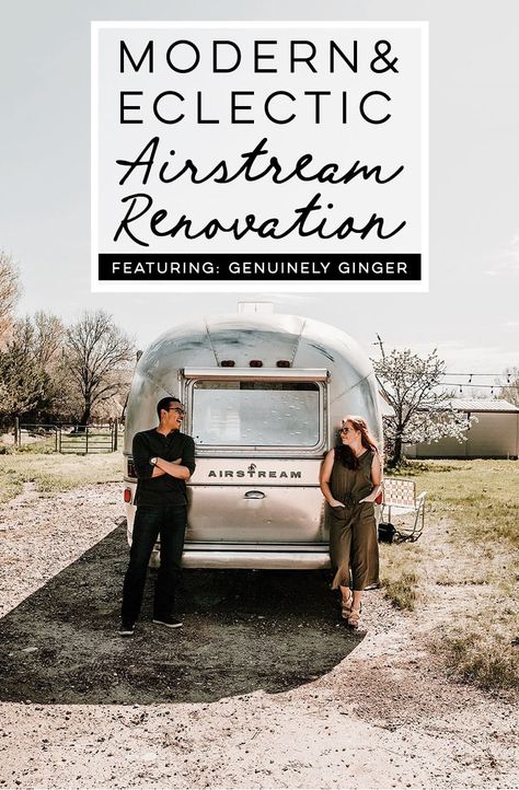 Modern Eclectic Airstream Renovation from Genuinely Ginger Camper Wallpaper, Rustic Camper, Vintage Camper Art, Airstream Caravans, Vintage Trailers Restoration, Airstream Living, Airstream Travel, Camper Reno, Camper Design