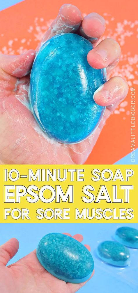 Sore Muscle Relief, Sore Muscle, Easy Soap Recipes, Salt Soap, Soap Making Recipes, Muscle Relief, Homemade Soap Recipes, Homemade Bath Products, Epsom Salt