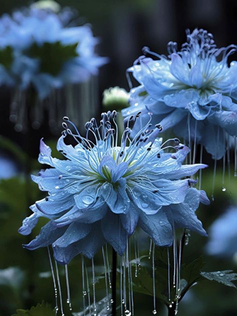 Droopy Flowers, Ghost Flowers, Cool Flowers, Prettiest Flowers, Ocean Flowers, Pretty Flowers Pictures, Sea Flowers, Gothic Garden, Blue Plants