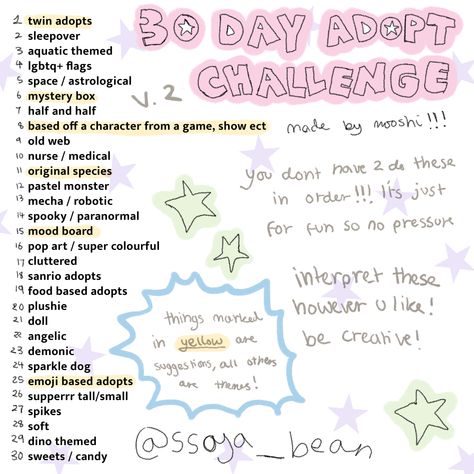 a recreation of the 25 day adopt challenge :D idk not many ppl r posting adopts anymore so hopefully this will inspire a few of u <333 (u dont need permission to do it btw!!!) Adopt Ideas Art, Tober Challenge, Art Adoptables, Oc Adoptables, Oc Adopts, Adopt Inspiration, Betty Suarez, Dtiys Art, Sketchbook Ideas Inspiration