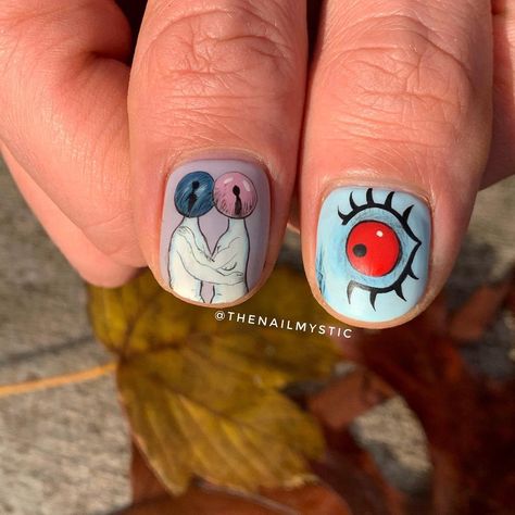 Fantastic Planet Tattoo, Fantastic Planet, Planet Nails, Future Aesthetic, Boho Nails, French Film, Planet Tattoos, Human Anatomy Drawing, Nail Idea