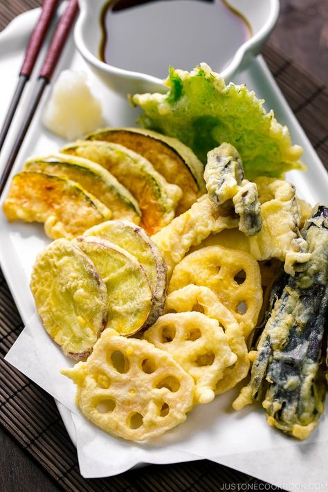 Fried Tempura, Tempura Vegetables, Vegetable Tempura, Tempura Recipe, Just One Cookbook, Japanese Sweet Potato, Easy Japanese Recipes, Japanese Recipes, Japanese Cooking