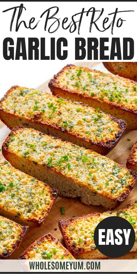 Garlic Bread Keto, Keto Garlic Bread Easy, Keto Crusty Bread, Keto French Bread Recipes, Keto Garlic Breadsticks, Low Carb Garlic Bread, Healthy Garlic Bread, Keto Rolls, Keto Garlic Bread