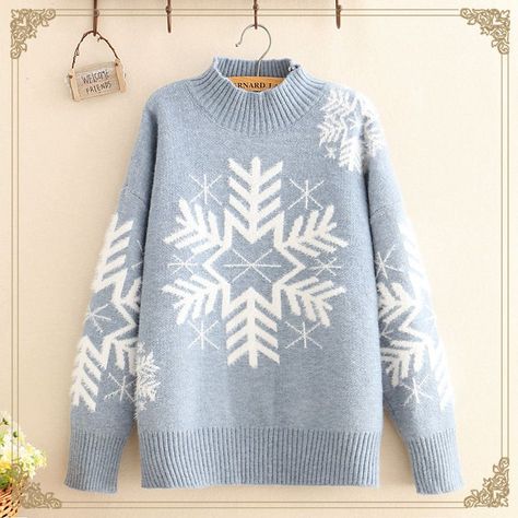 Attractive Christmas Crochet Sweater Design Ideas 2023 Christmas Sweaters Blue, Blue Snowflake Sweater, Blue Diamond Sweater, Sweater Design Ideas, Snowflake Clothes, Blue Christmas Sweater, Blue And White Outfits, Christmas Sweater Outfits, Crochet Sweater Design