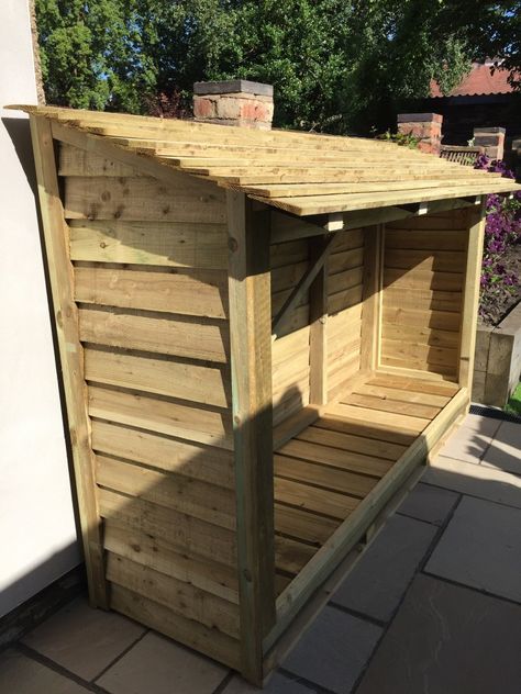 Wood & Log Store - Utilise Lofts & Build Outside Log Store, Pallet Log Store, Wood Stores Outdoor, Log Store Outdoor, Pallet Shed Diy, Log Store Ideas, Wood Storage Outdoor, Log Store Plans, Diy Log Store