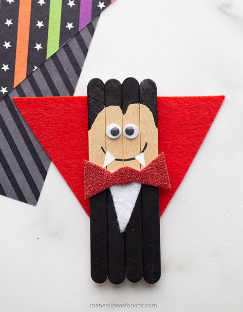 Popsicle Stick Vampire Craft Halloween Popsicle Stick Crafts, Cute Halloween Crafts For Kids, Vampire Craft, Popsicle Sticks Halloween Crafts, Cute Halloween Crafts, Scary Halloween Crafts, Beef Enchilada, Halloween Crafts Preschool, Enchilada Recipe