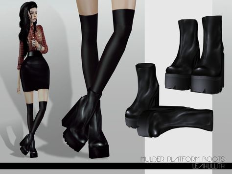 Leah Lillith's LeahLillith Mulder Platform Boots Sims 3 Shoes, Leah Lillith, Sims 3 Cc Clothes, Mods Sims 4, Sims 3 Cc Finds, Sims 3 Mods, Sims 4 Tsr, Die Sims 4, The Sims 4 Skin