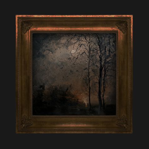 Moody Traditional Decor, Foggy Moon, Dark Moody Decor, Vintage Dark Academia, Moon Forest, Moody Painting, Serene Forest, Academia Decor, Moody Art