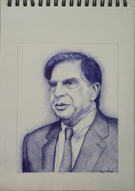 Realistic pen drawing of Ratan tata Ratan Tata Drawing, Ballpoint Pen Drawing Simple, Tata Drawing, Pen Drawing Simple, Ratan Tata, Ballpoint Pen Drawing, Drawing Simple, Book Art Drawings, Drawing Sketch