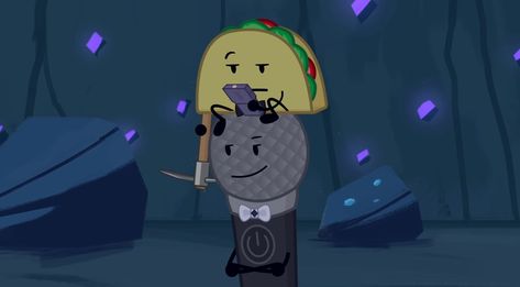 Taco And Microphone Inanimate Insanity, Taco And Microphone Ii, Inanimate Insanity Background, Tacomic Ii, Taco X Microphone, Microphone Inanimate Insanity, Inanimate Insanity Taco, Bfdi 4, Microphone Ii