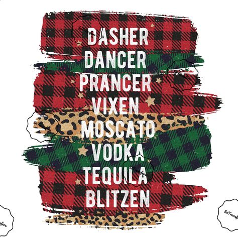 Reindeer Names, Card Print, Moscato, Christmas Sublimation, Sublimation Prints, Christmas Print, Wood Metal, The Holiday Aisle, White Ink