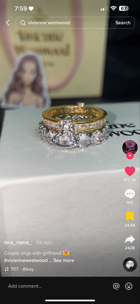 Engagement Rings Vivienne Westwood, Vivienne Westwood Couple Rings, Vivienne Westwood Marybelle Ring, Vivienne Westwood Ring Nana, Vivienne Westwood Ring, Vivian’s Westwood Necklace, Couple Rings, Vivienne Westwood, Promise Rings