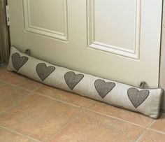 keep draught excluder in situ with hooks and loops Draft Stopper Diy, Doorstop Pattern, Door Draught Stopper, Door Draft, Draught Excluder, Draft Stopper, Door Stops, Door Stopper, Door Stop