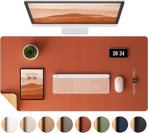 Amazon.com : Aothia Dual-Sided Desk Pad - Leather Desk Mat, Natural Cork Desk Pad Protector, Large Mouse Pad for Desk, Waterproof Desk Blotter Pad, Desk Writing Pad for Office Work/Home, Apricot(31.5"x15.7") : Office Products Eco Friendly Office, Desk Cover, Desk Writing, Therapeutic Activities, Study Area, Large Mouse Pad, Work Home, Leather Desk, Study Areas