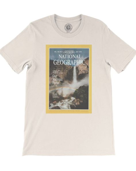 National Geographic x Parks Project Vintage Magazine Cover Tee | Parks Project | Nat Geo Forever Exploring Capsule Emily Ratajkowski Vogue, National Geographic Kids Magazine, Kids Magazine, Parks Project, Vogue Magazine Covers, National Geographic Kids, Chinese Typography, Japanese Illustration, Nat Geo