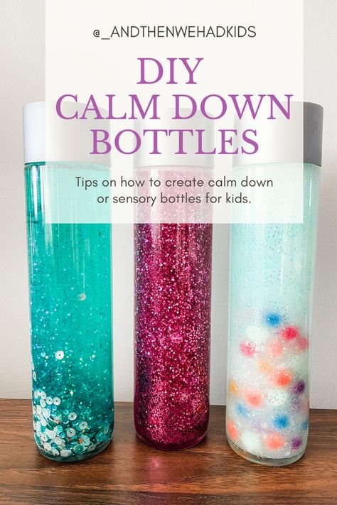 Calming Jar Diy Glitter Bottles, How To Make A Sensory Bottle, Sensory Bottles Diy, Calm Sensory Bottles, Diy Sensory Bottles, Voss Water Bottle, Glitter Sensory Bottles, Calming Bottle, Calming Jar