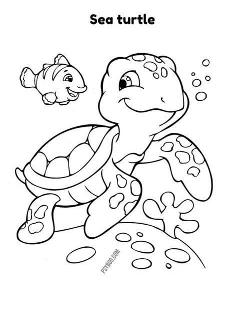 Sea turtle coloring page ⋆ Free Printable Worksheets PDF Sea Turtle Printable, Under The Sea Printables, Turtle Coloring, Turtle Coloring Pages, Coloring Page Free Printable, Green Sea Turtle, Under The Sea Party, Aquatic Animals, Image Downloads