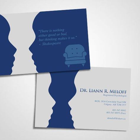 Runner-up design by Anna Li Weird Business Cards, Psychology Business Card, Debossed Business Card, Psychologist Business Card, Psychology Wallpaper, Psychology Posters, Art Business Cards, Brain Logo, Modern Business Cards Design