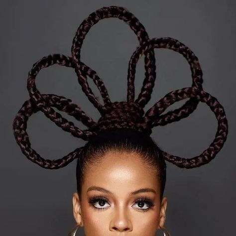 Avant Garde Braids, Unique African Hairstyles, African Ponytail Hairstyles, Fashion Hairstyles Runway, Lagos Braids, Editorial Braids, Braid Photoshoot, Cultural Hairstyles, Traditional African Hairstyles