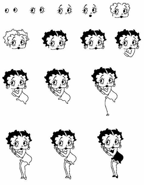 💁BETTY BOOP en dibujos animados🙋🙆 Draw Betty Boop, Betty Boop Tattoos, Cartoon Drawing Tutorial, Black Betty Boop, Betty Boop Art, Betty Boop Cartoon, Betty Boop Pictures, Black Betty, Amazing Drawings