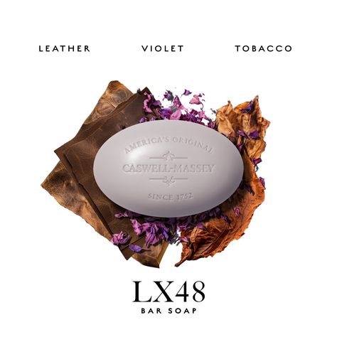 For this premium bar soap, we've infused it with the uniquely confident scent of our LX48 Eau de Parfum, which contains an intoxicating composition of violet, freshly-cut tobacco, well-worn vintage leather, and resinous rare woods. Our triple-milled LX48 Soap produces a rich lather that thoroughly cleanses without over-drying skin. The LX48 scent pays homage to Caswell-Massey’s famed flagship store on Lexington Avenue and 48th Street in New York City. Referencing the midcentury oak-paneled club Caswell Massey, Dark Florals, Luxury Bar, Oak Panels, Bath Soap, Flagship Store, Bar Set, Bar Soap, Vintage Leather