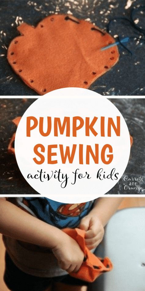 Pumpkin Sewing, Montessori Crafts, Sewing Activities, Activity For Preschoolers, October Activities, November Activities, Pumpkin Activities, Fall Preschool Activities, Montessori Art