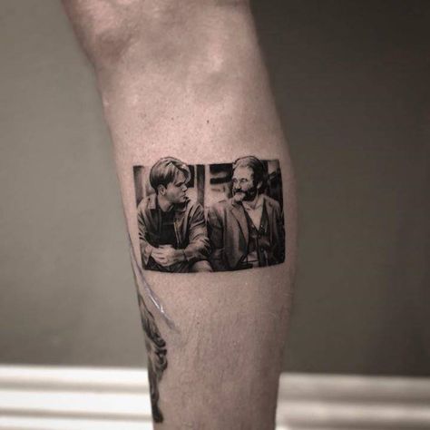 Good Will Hunting Heat Movie Tattoo, Good Will Hunting Tattoo, Micro Tattoo, Sailboat Tattoo, Joker Tattoo Design, Hunting Tattoos, Movie Tattoo, Movie Tattoos, Tattoo Old School