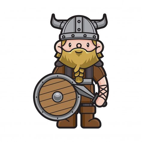 Cute viking cartoon character | Premium Vector #Freepik #vector Viking Drawings, Banner Doodle, Viking Images, Arte Viking, Norse People, Viking Battle, Viking Character, Norway Viking, Viking Logo