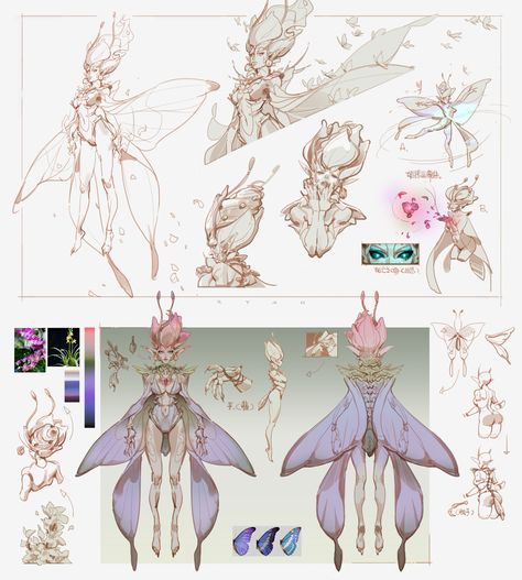 Butterfly Creature Concept Art, Butterfly Queen Art, Concept Art Butterfly, Sci Fi Butterfly, Butterfly People Art, Butterfly Inspired Character Design, Butterfly Character Design Male, Person With Butterfly Wings, Nonbinary Butterfly