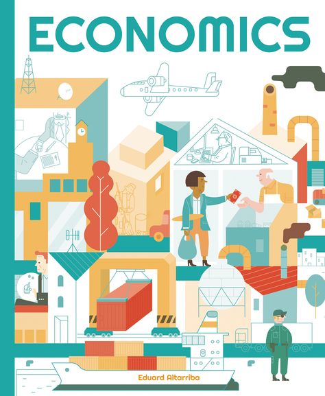 Economics is a book designed to provide an easy-to-understand explanation about the complex world of economics that children may often hear about on news whenever the topics of ‘inflation’ and the ‘rising cost of living’ are mentioned. Publishing October 2023. Economics Books, Notebook Cover Design, Woodworking Books, Economic Activity, Home Economics, Cool Books, Art Activities For Kids, Pop Up Book, Basic Concepts