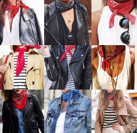 Bandanna Outfits, Bandana Scarf Outfit, Stile Pin Up, Bandana Neck Scarf, Bandana Outfit, Ladies Head Scarf, Edm Outfits, Ways To Wear A Scarf, Scarf Outfit