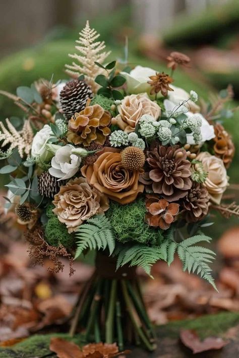 Autumn Bliss: 22 Gorgeous Fall Wedding Bouquets • Fall Wedding Bouquets October Simple, Country Wedding Bouquets Rustic, October Wedding Florals, Fall Wedding Bouquets September, November Wedding Bouquet, Natural Wedding Bouquet, Woodland Wedding Bouquet, Wedding November, Loose Bouquet