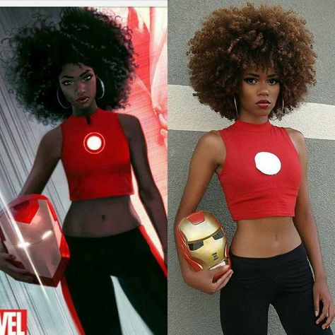 Character: Riri Williams Riri Williams, Black Women Celebrities, Black Cosplayers, Easy Cosplay, Custom Dress, Marvel Cosplay, Halloween Costume Outfits, Fantasias Halloween, Cosplay Characters