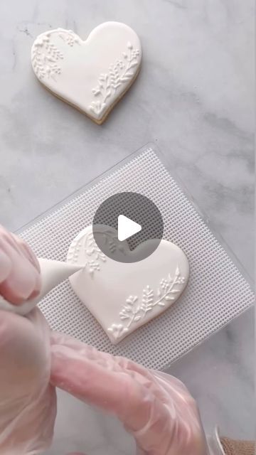 Heart Wedding Cookies Royal Icing, White On White Decorated Cookies, Heart Shaped Wedding Cookies Decorated, Decorated Heart Cookies Wedding, Heart Wedding Cookies Decorated, White On White Wedding Cookies, Wedding Shower Sugar Cookies Decorated, White Wedding Cookies Decorated, Wedding Cookies With Initials