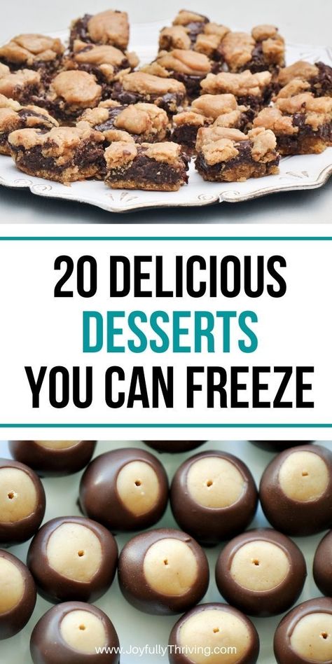 Freezer Prep Desserts, Easy Desserts For Gifting, Bake Sale Must Haves, Desserts Freezer Friendly, Dessert For Coworkers, Dessert You Can Freeze Ahead Of Time, Christmas Baking That Freezes Well, Squares And Bars Recipes That Freeze Well, Easy Freezer Desserts