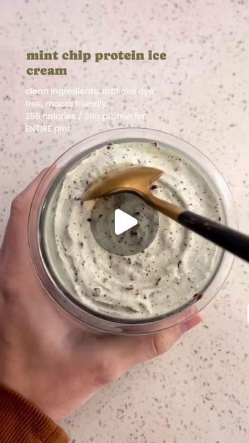 59K views · 2.2K likes | Ninja Creami Recipes | High Protein | Ice Cream on Instagram: "High protein Mint Chip ice cream made in the Ninja Creami! 🍦  By: @thetransparentcarrot   1 pint is 256 calories. 36.5g protein / 5g fat / 16g carbs  Recipe: 1 cup fat free fairlife milk (can use any milk though) 2 tbsp low fat cottage cheese 1 tsp peppermint extract 1 tsp spirulina powder 1.5 scoops vanilla protein powder 1 tsp date syrup pinch of sea salt chocolate chips coconut or avocado oil  Stir together and freeze for 24 hours, add to creami machine and spin on lite mode. Add in 1-2 tbsp milk, then click the respin button. Melt dark chocolate with a light drizzle of oil, pour on top of creami and put back on the machine and hit mix in. Done!  #ninjacreami #ninja #mintchip #healthyicecream #mintc Protein Milkshake Recipe, High Protein Ice Cream, Fairlife Milk, Ninja Creami Recipes, Recipes High Protein, Ninja Ice Cream Recipe, Protein Milkshake, Date Syrup, Mint Chip Ice Cream