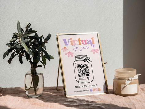 #etsy shop: Retro Virtual Tip Jar Venmo Payment Sign - 90s QR Code Sign - Groovy Tips Accepted Sign - Venmo Sign - 80s Canva Template - danish pastel https://etsy.me/3qHP5RB #white #orange #qrcodesign #qrcodesigns #qrsign #qrcodetemplate #businesssign #paymentsign Venmo Sign, Virtual Tip Jar, Canva Guide, Payment Sign, Qr Code Sign, Tip Jar, Tip Jars, Danish Pastel, Free Canvas